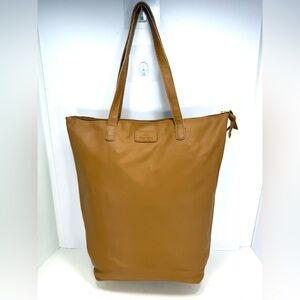 NWOT - JM New York Genuine Leather Tall Tote - Caramel